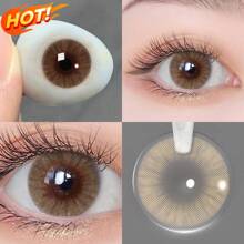 Magister 彩色隱形眼鏡 1 副 14.0 毫米 6 個月多色自然外觀隱形眼鏡度數 0.00 適合深色和淺色眼睛 - 赭石 - 查看 2