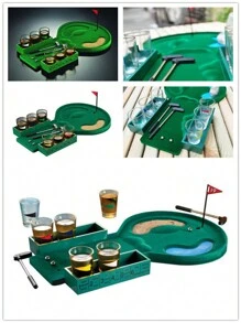 1 件酒吧遊戲迷你高爾夫球套裝,成人減壓休閒娛樂遊戲,派對酒吧玩具,飲酒道具,室內辦公室減壓桌上遊戲玩具,聖誕節和復活節禮物 - 綠色 - 查看 4