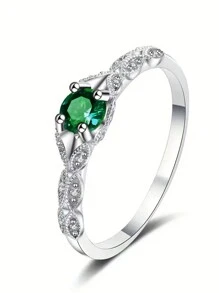 1 Chiếc nhẫn Cubic Zirconia thời trang dành cho phụ nữ làm quà tặng ngày lễ tình nhân, tiệc đính hôn, kỷ niệm ngày cưới, trang sức ngày lễ tình nhân - 1 # - Xem 25