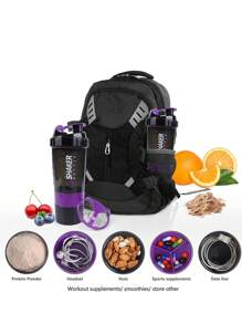 1pc 700ml Shake Cup For Protein Powder Mixing, Suitable For Fitness, Yoga, Travel, Indoor Climbing, Swimming, As A Gift - Purple - View 8