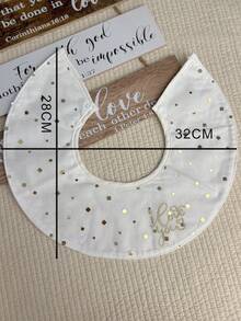 1 Piece White Second-Speed Adjustable Waterproof Fashion Embroidered Saliva Napkin For Baby Girl Suitable For Daily Use - Gold - View 10