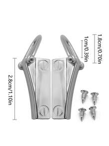 2/4pcs Bag Buckle Ring Accessories, Metal Buckle, Carrying Ring Accessories, Detachable Buckle, Bag Modification Screw Buckle Side Clip Buckle - Silver - View 5