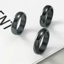 Yanxyad Hematite Rings For Men Women Unisex Black Hematite Stone Ring Absorbs Negative Energy Rings(NO-Magnetic) - Arc - View 2