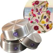 Kit De 3 Moldes Para Hornear Pastel o Bizcocho De Aluminio 1 de 18 cm, 1 de 20 cm y 1 de 22 Cm. - Plateado - Ver 1