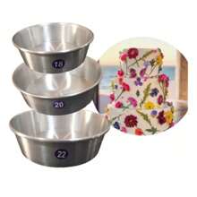 Kit De 3 Moldes Para Hornear Pastel o Bizcocho De Aluminio 1 de 18 cm, 1 de 20 cm y 1 de 22 Cm. - Plateado - Ver 2