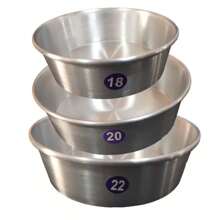 Kit De 3 Moldes Para Hornear Pastel o Bizcocho De Aluminio 1 de 18 cm, 1 de 20 cm y 1 de 22 Cm. - Plateado - Ver 3