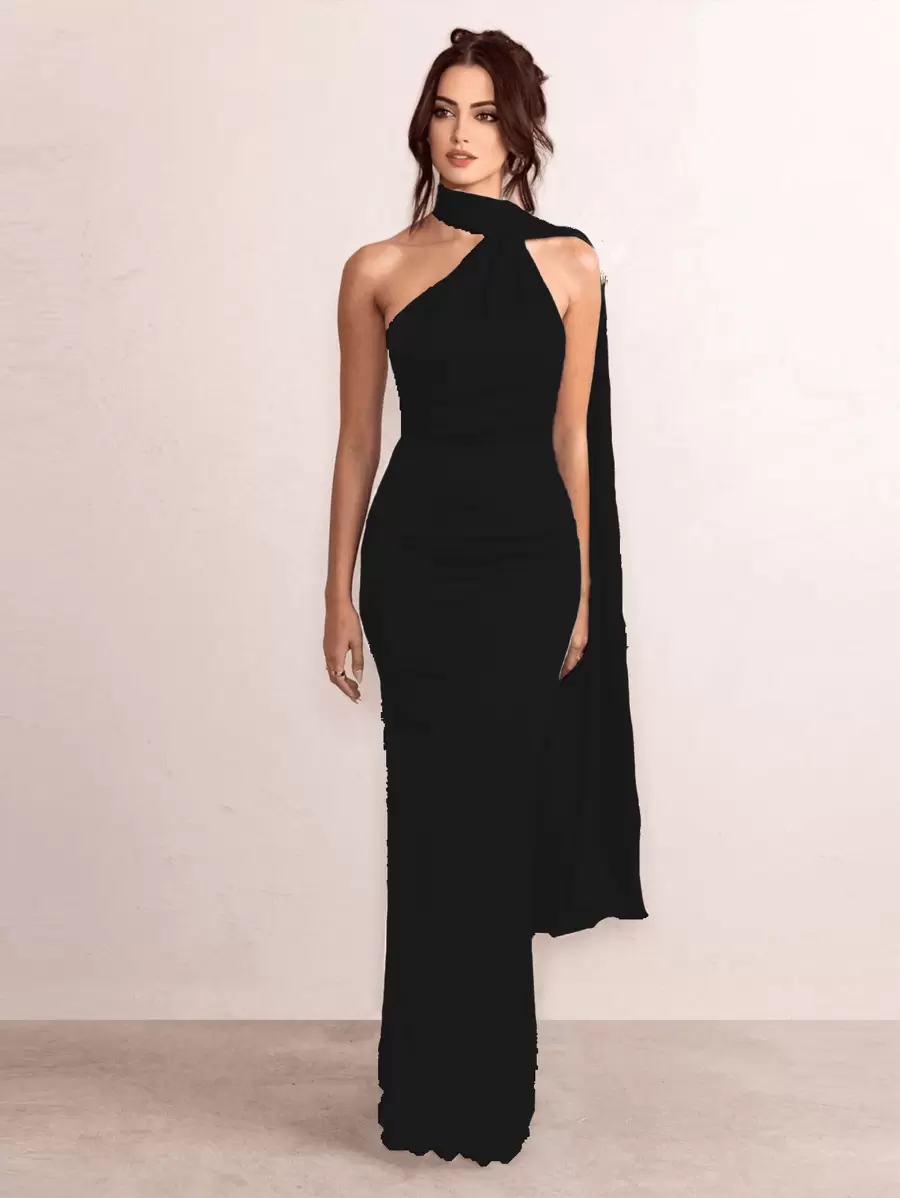 Vestido elegante para fiestas ajustado de moda - Negro - Ver 1