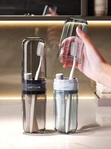 旅行洗漱杯,便攜式牙刷,牙杯,牙具套裝,收納盒,旅行必備漱口杯神器1個 - 彩色 - 查看 2