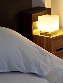 1入北歐簡約實木柔光眼部保護的立方圓柱形usb供電裝飾性桌面燈臥室床頭夜燈 - 白色 - 查看 4