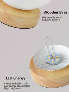 1入北歐簡約實木柔光眼部保護的立方圓柱形usb供電裝飾性桌面燈臥室床頭夜燈 - 白色 - 查看 8