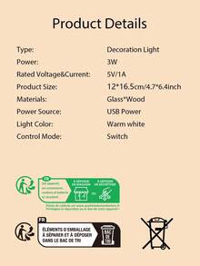 1入北歐簡約實木柔光眼部保護的立方圓柱形usb供電裝飾性桌面燈臥室床頭夜燈 - 白色 - 查看 9