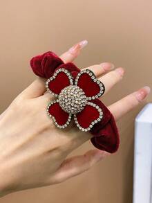 1個兒童用的紅色花形彈性髮帶 - 紅色 - 查看 6