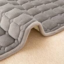一件富有色彩的絨面床褥(不包括枕頭),舒適通透的床墊墊子,適用于臥室、客房、宿舍或旅館,非常適合秋冬床上用品 - 深灰色 - 查看 3