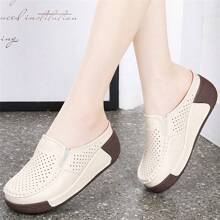 Women's High-End Hollow Out Platform Sandals With Thick Bottom & Closed Toe, Suitable For Outdoor Use