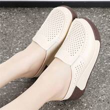 Women's High-End Hollow Out Platform Sandals With Thick Bottom & Closed Toe, Suitable For Outdoor Use