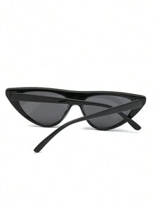 1 件男女通用时尚金属铰链猫眼时尚眼镜，带水钻和水滴形镜框 - 黑色 - 查看 7