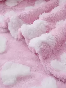 1入組提花紋理愛心形毛絨拼花毯,柔軟舒適,適用於多種節日禮物,作為沙發毯