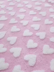 1入組提花紋理愛心形毛絨拼花毯,柔軟舒適,適用於多種節日禮物,作為沙發毯