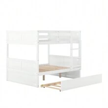 Nestfair Full Over Full Solid Wood Bunk Bed With Twin Size Trundle