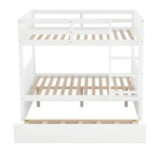 Nestfair Full Over Full Solid Wood Bunk Bed With Twin Size Trundle