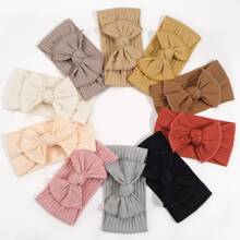10pcs/Set Assorted Warm-Toned Pit Tie Bowknot Hairbands For Kids And Baby. Soft And Comfortable With New Texture Design, Woven Nylon Material Applicable All Year Round - Multicolor - View 1