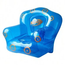 Transparent Slouchy Sofa Inflatable Sofa, Creative Balcony Chair, Picnic Photo Props Sofa, Portable Clear Blue Pvc Inflatable Sofa With Backrest, Small - Blue - View 5