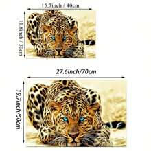 1張金色獵豹動物藝術海報印刷,牆壁裝飾、畫像,斑馬紋畫布油畫,適用於客廳裝飾,無框架 - 彩色 - 查看 4