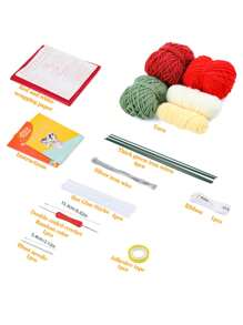 1set Red Tulip Crochet Kit, Diy Flower Crochet Set With Basic Accessories And Instruction Book - Red - View 3