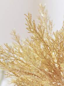 2株人造金色闪光芦苇假植物，金色塑料叶片，仿真芦苇灌木，适用于室内/室外派对婚礼桌面DIY装饰、情人节、礼物、毕业典礼、秋季装饰、秋季家居装饰、返校房间装饰、学习用品 - 金色 - 查看 7