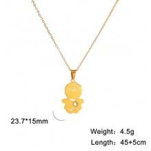 1條女士不鏽鋼愛情圖案卡通男孩和女孩吊墜項鍊,家庭聖誕禮物 - 小人系列 - 查看 20