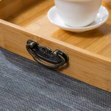 竹製托盤帶金屬手柄,多尺寸適合小吃、水果、咖啡杯、茶杯、蛋糕、乳酪、麵包等食品,可清洗的餐盤,適用於客廳裝飾、廚房裝飾 - 顏色 - 查看 6