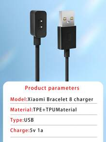 1 pieza Cable de carga y adaptador de carga compatible con Mi Band 9/8/7/6/5, Mi Band 9 Pro, 8 Pro, Redmi Band 2, 3, Redmi Watch 5, 4