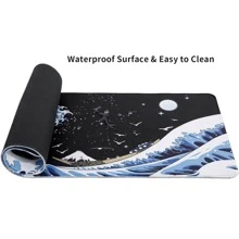 黑藍色遊戲筆記本鼠墊,海浪大鼠墊,pc鍵盤用墊