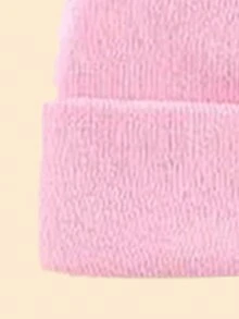 1 Miếng Màu hồng Mũ Đối với Con trai , Cô gái Và Trẻ sơ sinh , Y2K Phong cách , Đơn giản Dệt kim Mũ Beanies Với Pom Pom , Ngoài trời , Ấm áp Và Linh hoạt Mùa Đông Mũ lưỡi trai , Thích hợp Đối với Hằng ngày Đi làm - Hồng - Xem 2