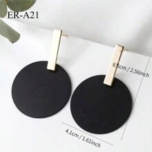 1對時尚新款幾何大圓圈耳環 - 彩色 - 查看 9