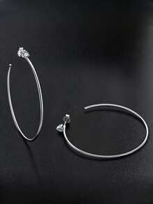 LI JIN 1 對女士大號圓形耳環,摩根石,d-e 顏色,vvs 級,925 純銀,鍍 18k 白金和黃金,適合日常佩戴 - 金色 - 查看 1