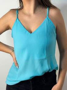 Women Blouses - Sky Blue - View 2