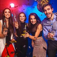 6 件迪斯可鏡面球形透明吸管,聖誕裝飾,派對用品 - 銀色 - 查看 6