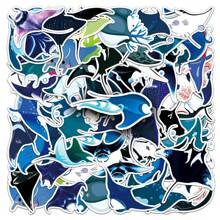 50入組魚紋理卡通動漫guka貼紙,可愛時尚愛情塗鴉防水貼紙,適用於筆記型電腦、水瓶、滑板、手機 - 藍色 - 查看 8