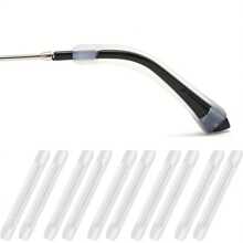 5 Pairs Of Transparent Silicone Eyeglasses Temple Tips - Perfect For Glasses, Sunglasses & Reading Glasses! - White - View 2