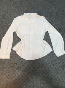 Women Blouses - 白色 - 查看 1