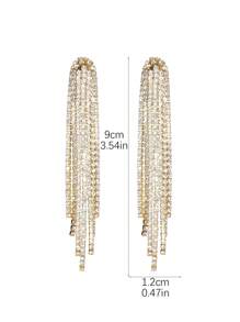 時尚長流蘇彩虹色水晶耳環女士1對 - 彩色的 - 查看 5