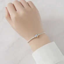 1 件學院風格運動系列 925 純銀排球棒球啞鈴吊飾珠適合 Diy 首飾配件手鍊手鍊首飾女士男士生日禮物 - 彩色 - 查看 5