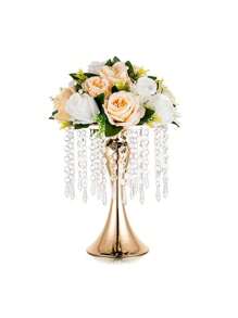 1 pieza Arreglo de flores de mesa, accesorios de decoración de boda o jarrones metálicos para flores en la mesa de hoteles - Dorado - Ver 9