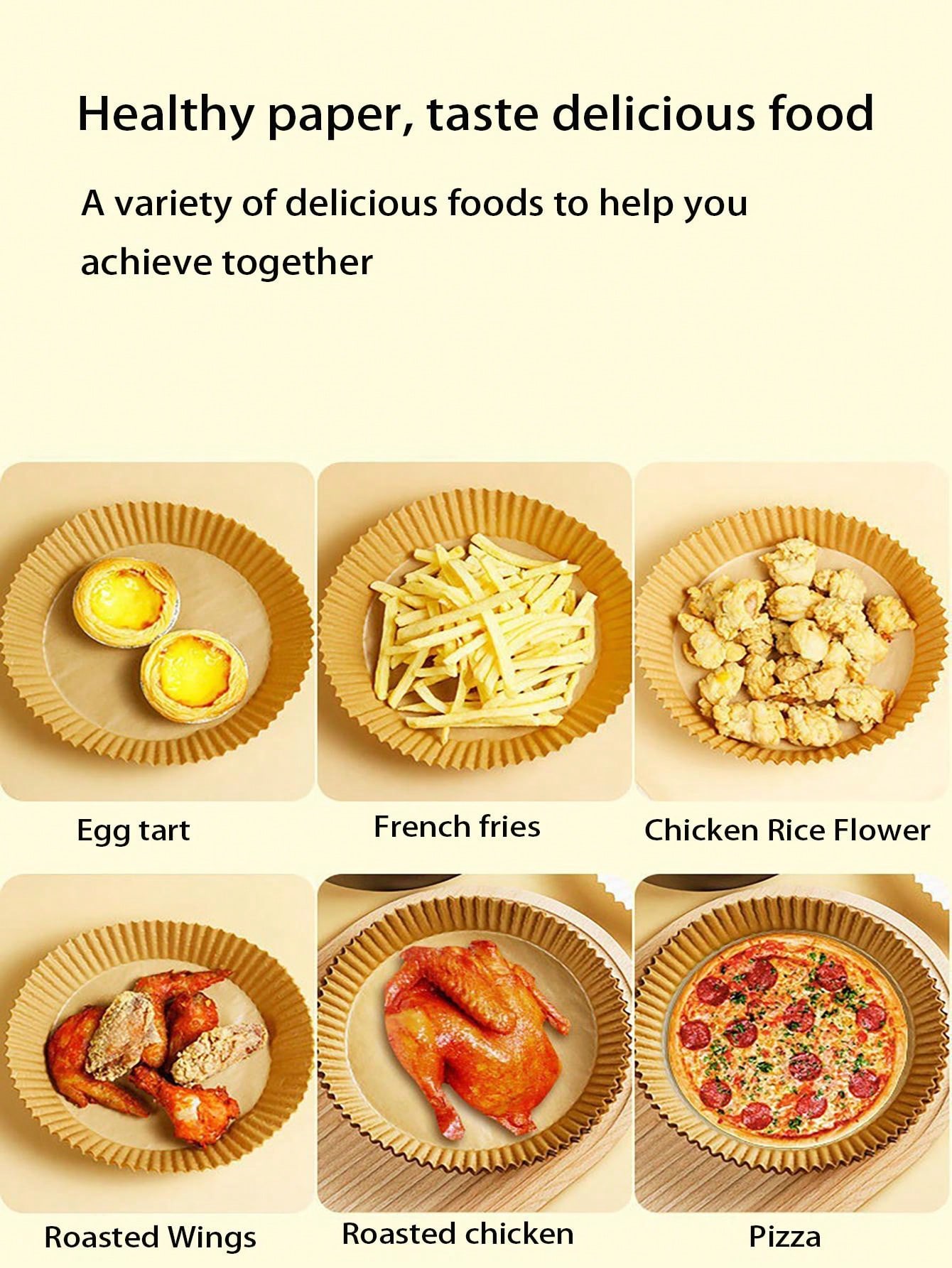 50pcs1 Pack Household Baking Paper, Air Fryer Paper Mat, Non Stick And