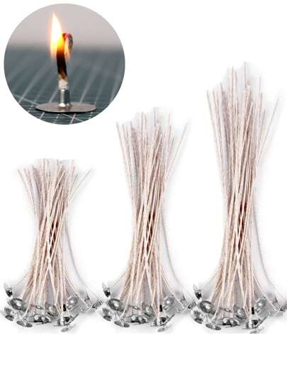30pcs 6-20cm Smokeless Candle Wicks Waxed DIY Candle Making