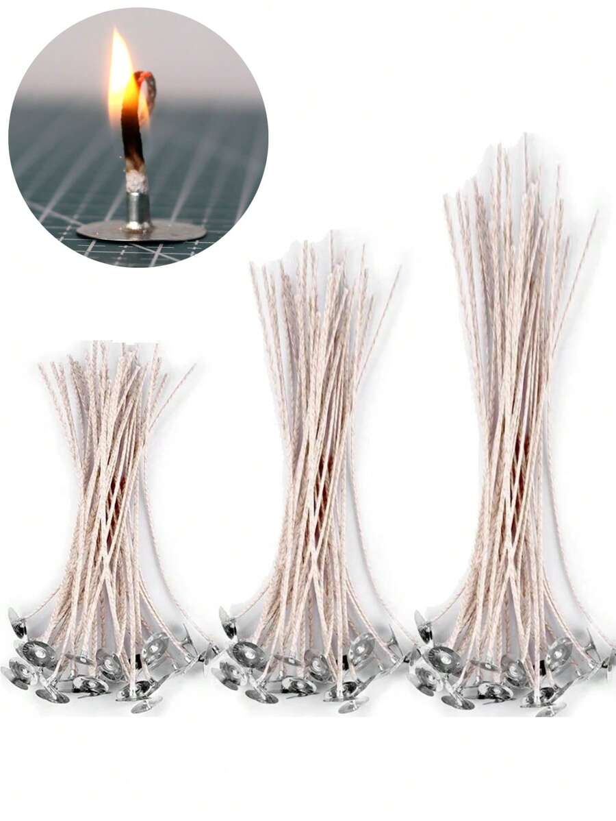30pcs 6-20cm Smokeless Candle Wicks Waxed DIY Candle Making