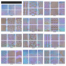 12/24張混合激光切割貼紙,美甲印花板套裝,美甲空心貼紙,美甲版模板,美甲印花指甲油模板,美甲板套裝 - 彩色 - 查看 10
