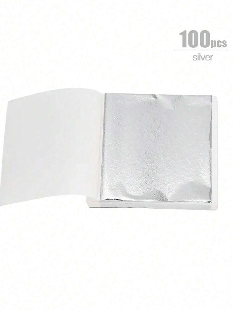100pcs Sheets Imitation Gold Silver Foil Paper Leaf Gilding DIY Art