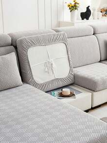 1入組彈性沙發坐墊套,客廳防污沙發墊套,沙發保護套 - 淺灰色 - 查看 4
